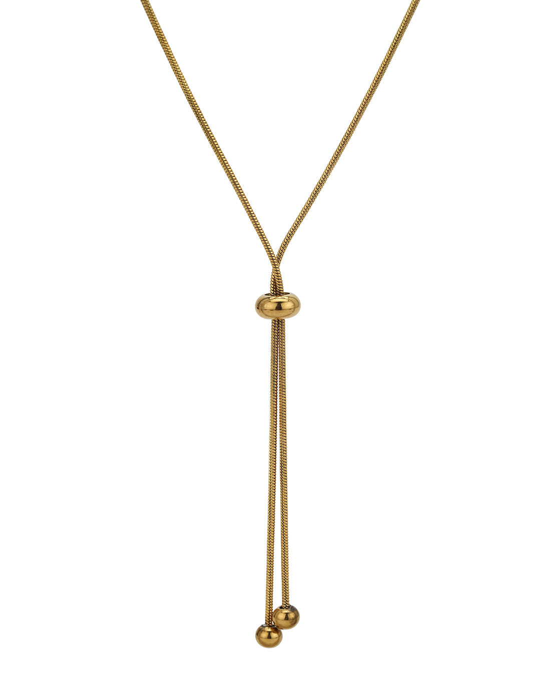 Gold Plated Oxidised Snake Chain Adjustable Necklace