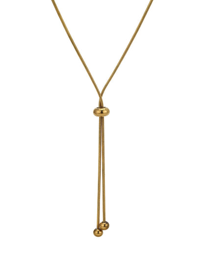Gold Plated Oxidised Snake Chain Adjustable Necklace