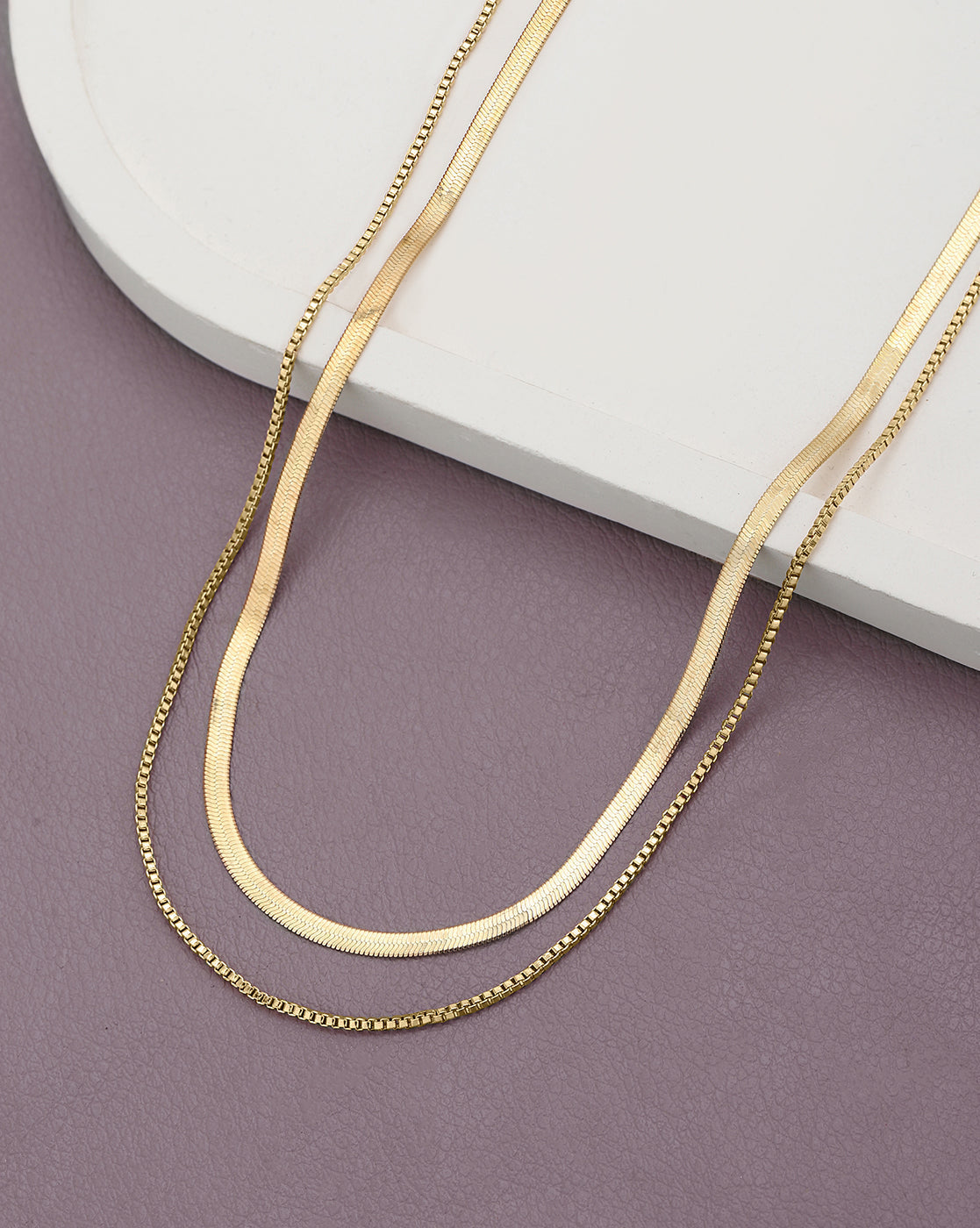 Gold Plated Layered Snake Necklace