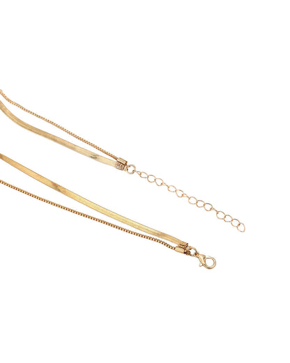 Gold Plated Layered Snake Necklace