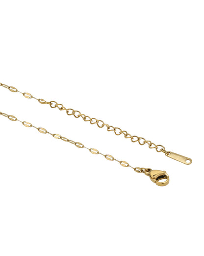 Gold Plated Green CZ Leaf Pendant with Chain