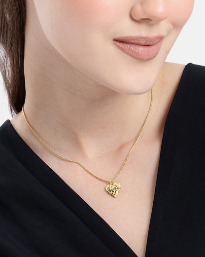 18kt Gold Plated Heart Pendant and Chain Necklace
