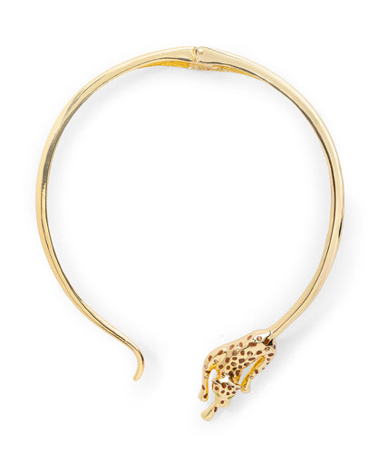 Premium 18kt Gold Plated CZ Panther Choker Necklace