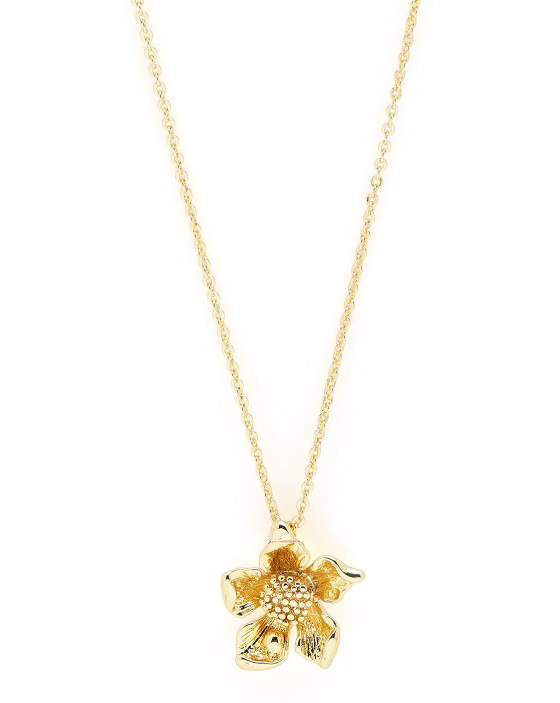 18kt Gold Plated Floral Pendant and Chain