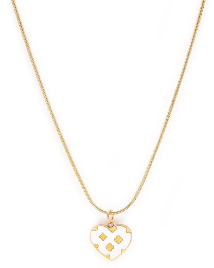 18kt Gold Plated Shell and Heart Pendant and Chain