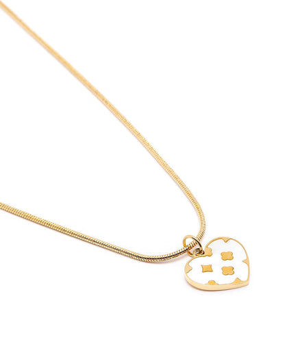 18kt Gold Plated Shell and Heart Pendant and Chain