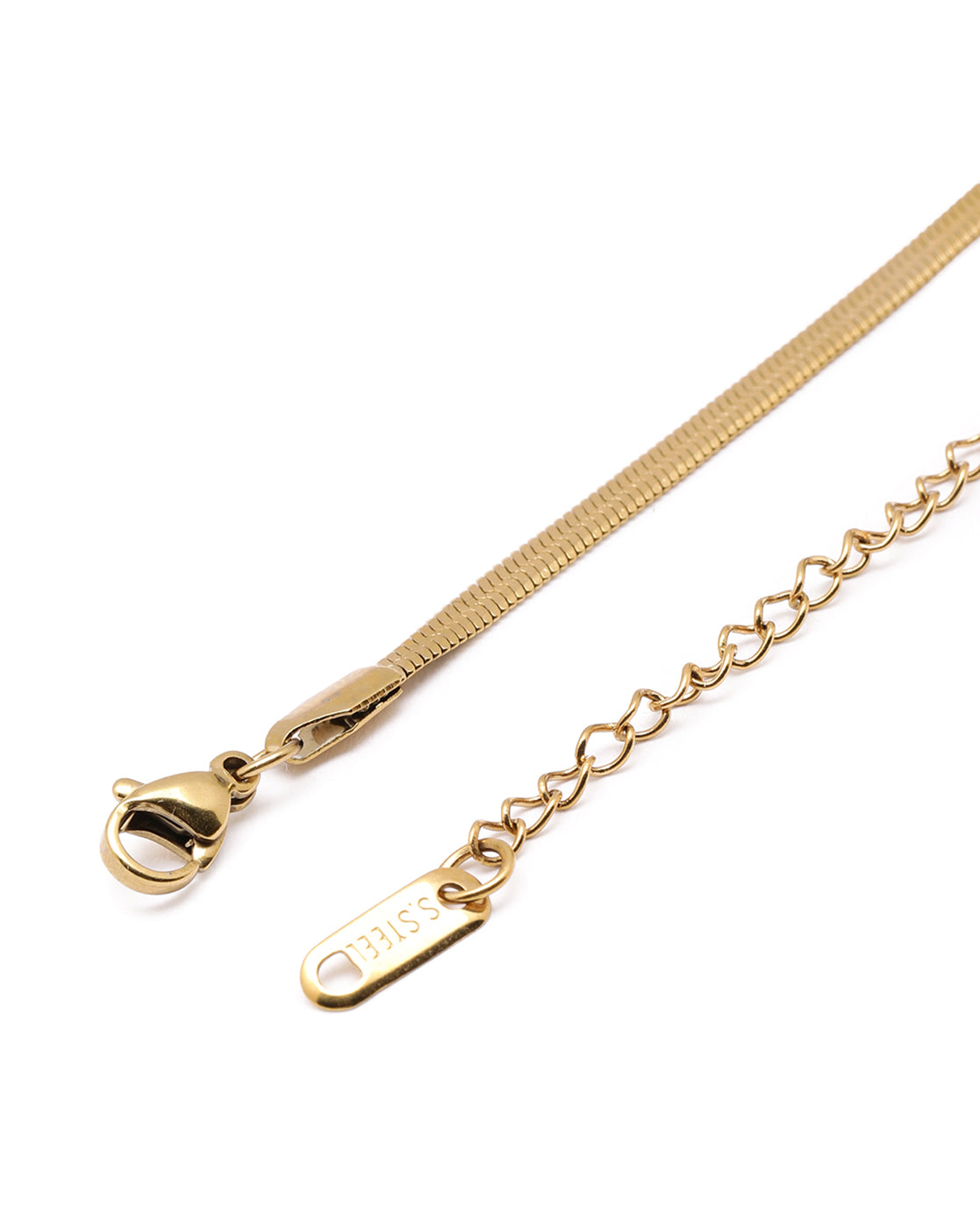 Gold Plated CZ Green Square Pendant and Snake Chain