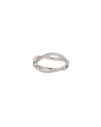 Silver Plated CZ Infinity Adjustable Ring