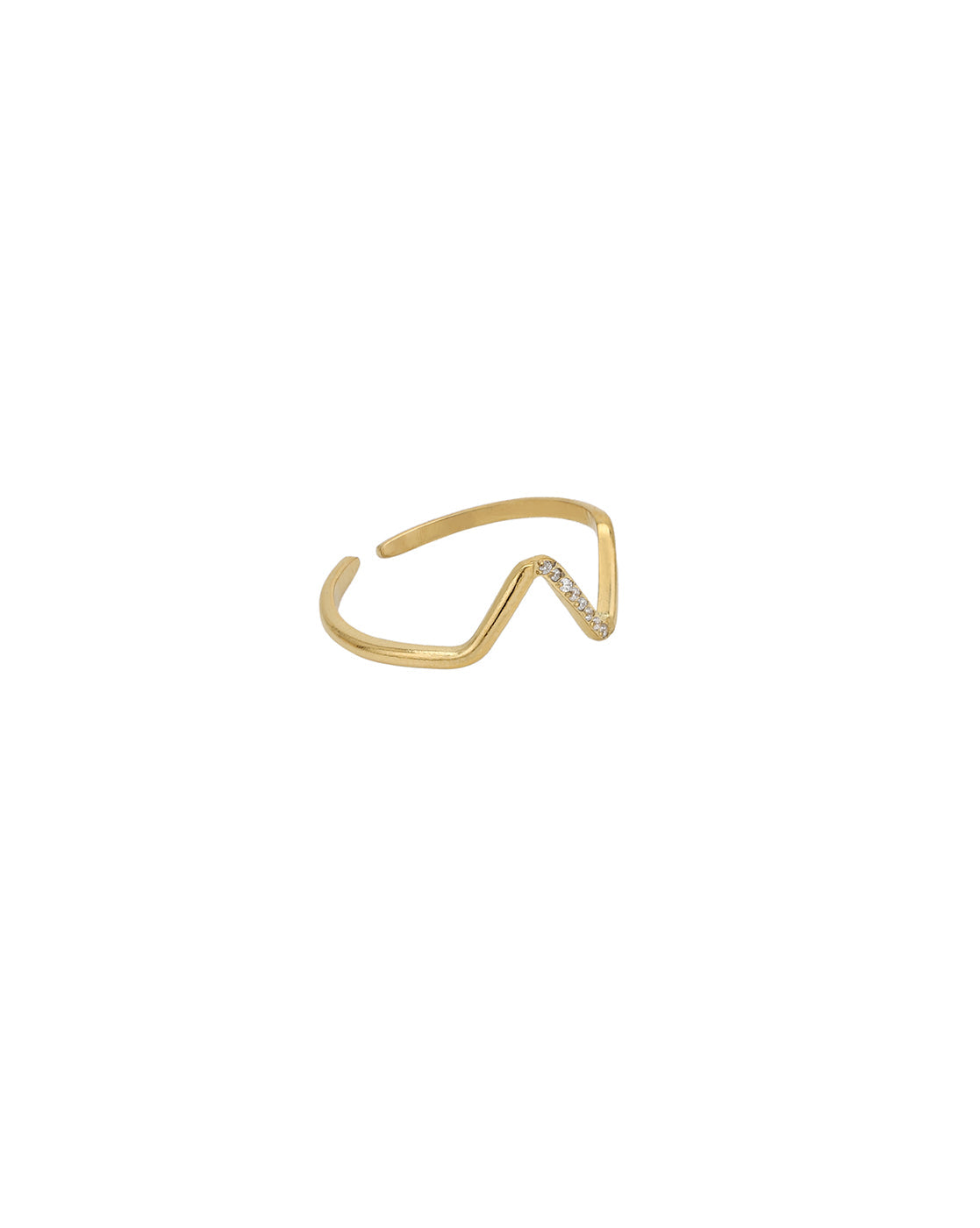 Gold Plated CZ Lifeline Adjustable Ring