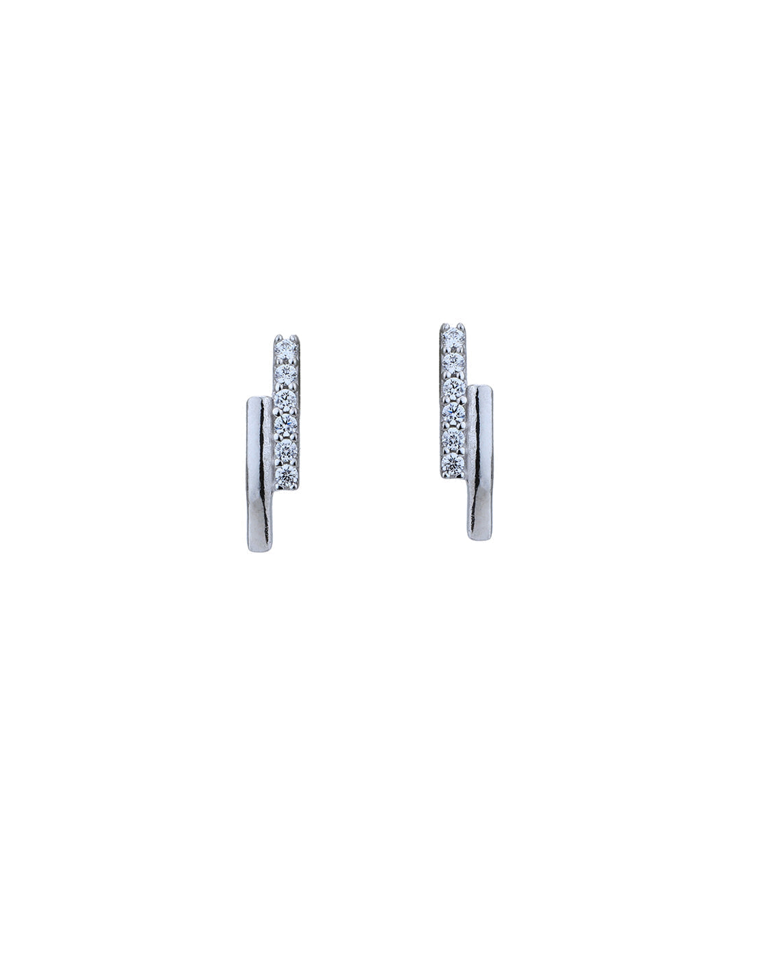 Rhodium Plated with CZ Fancy Necklace with Earring for women