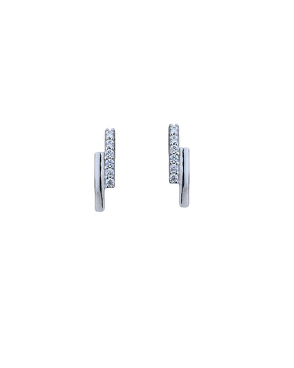 Rhodium Plated with CZ Fancy Necklace with Earring for women