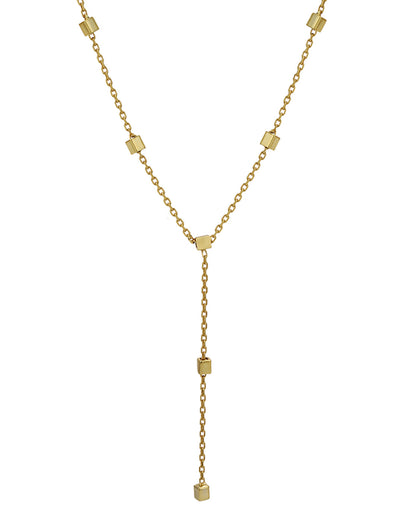 18kt Gold Plated Lariat Necklace and Earring Gift Set