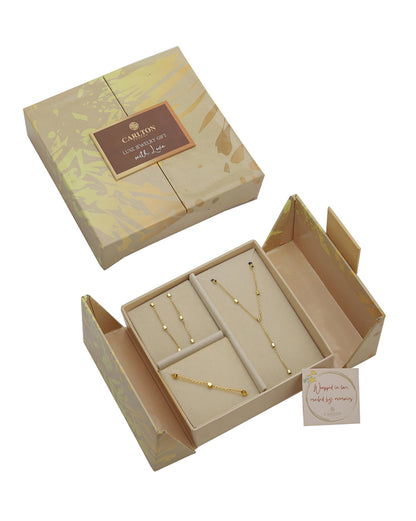 18kt Gold Plated Lariat Necklace and Earring Gift Set