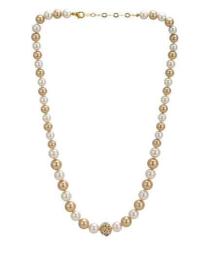 Gold Plated Multi Colour Pearl Beaded and CZ Jewellery Set
