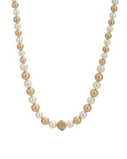 Gold Plated Multi Colour Pearl Beaded and CZ Jewellery Set