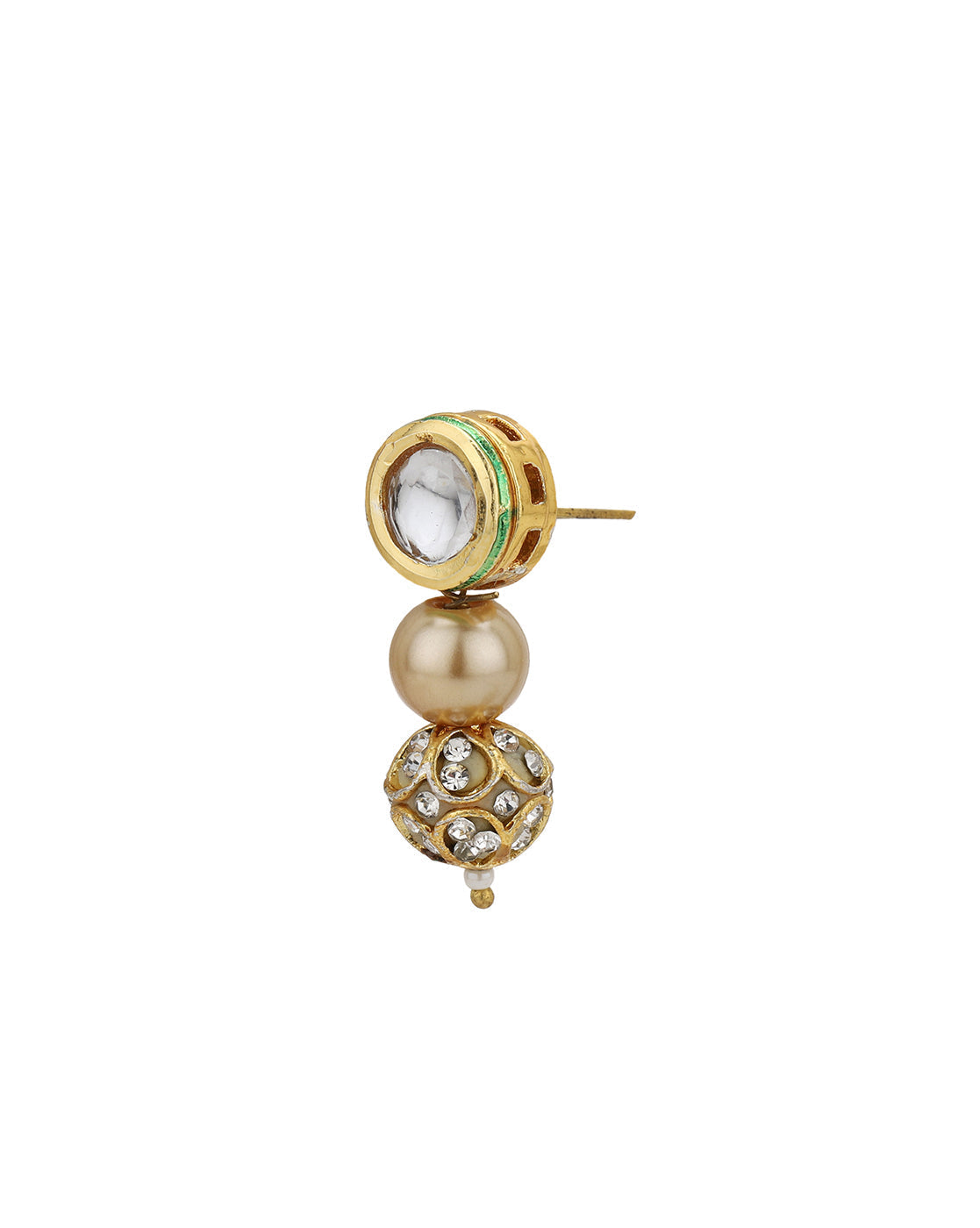 Gold Plated Multi Colour Pearl Beaded and CZ Jewellery Set