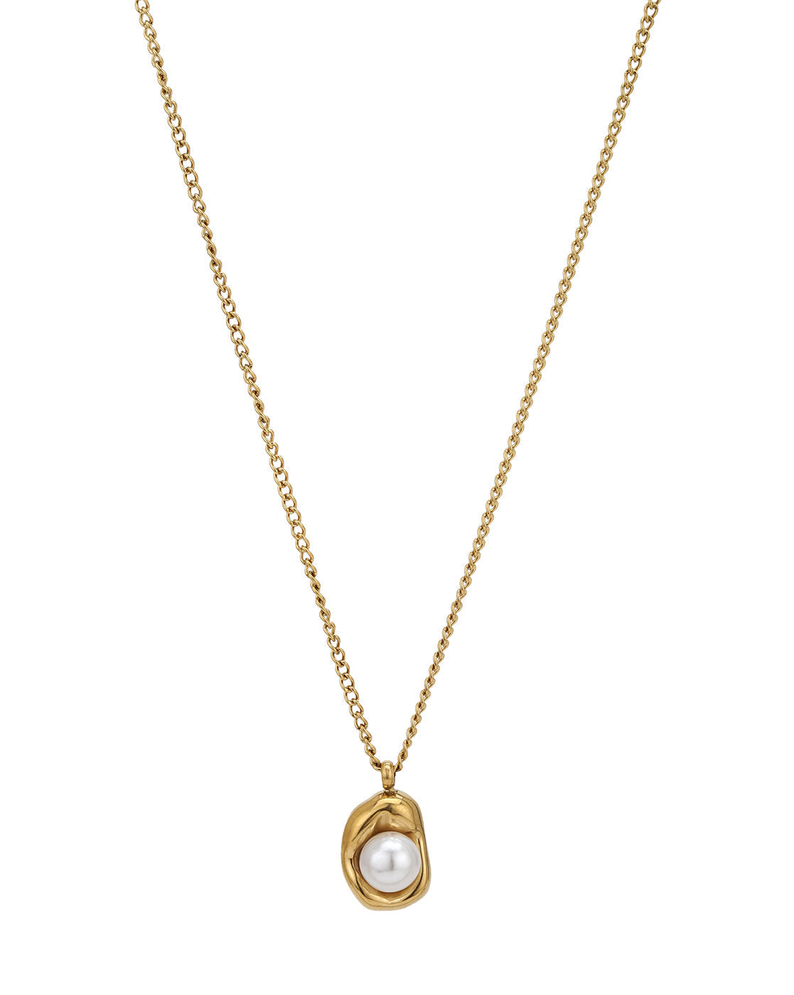 Gold Plated Freshwater Pearl Necklace and Earring Set
