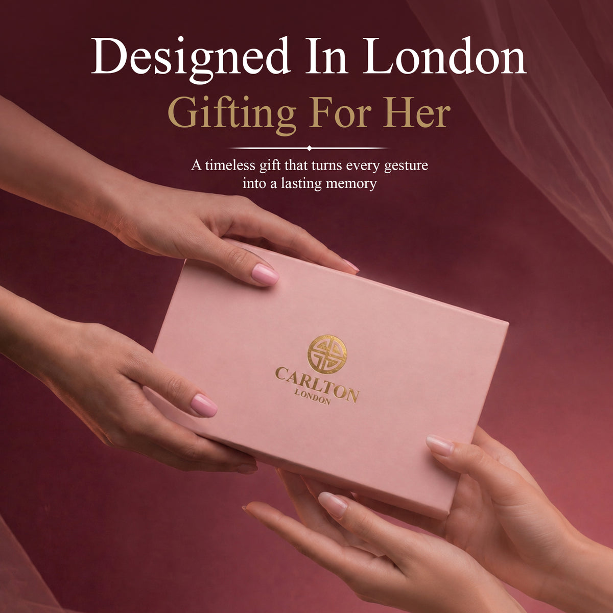 Carlton London Diana Women’s Watch Gift Set with Scarf, White Rectangular Dial, Rose Gold Stainless Steel Bracelet - CLPLG103