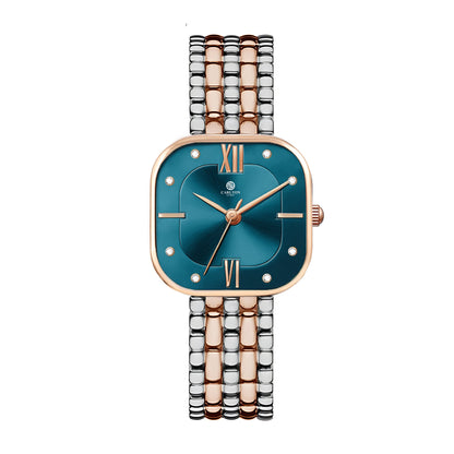 Chelsea Women Turquoise Dial Dual Tone Strap Stainless Steel Analog Watch - CHELTRQ-A2