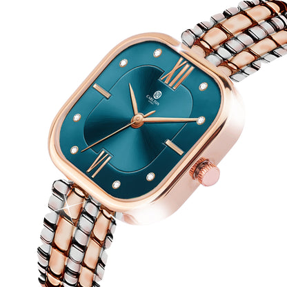 Chelsea Women Turquoise Dial Dual Tone Strap Stainless Steel Analog Watch - CHELTRQ-A2