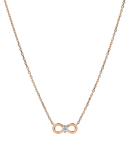18kt Rose Gold Plated CZ Infinity &amp; Heart Necklace