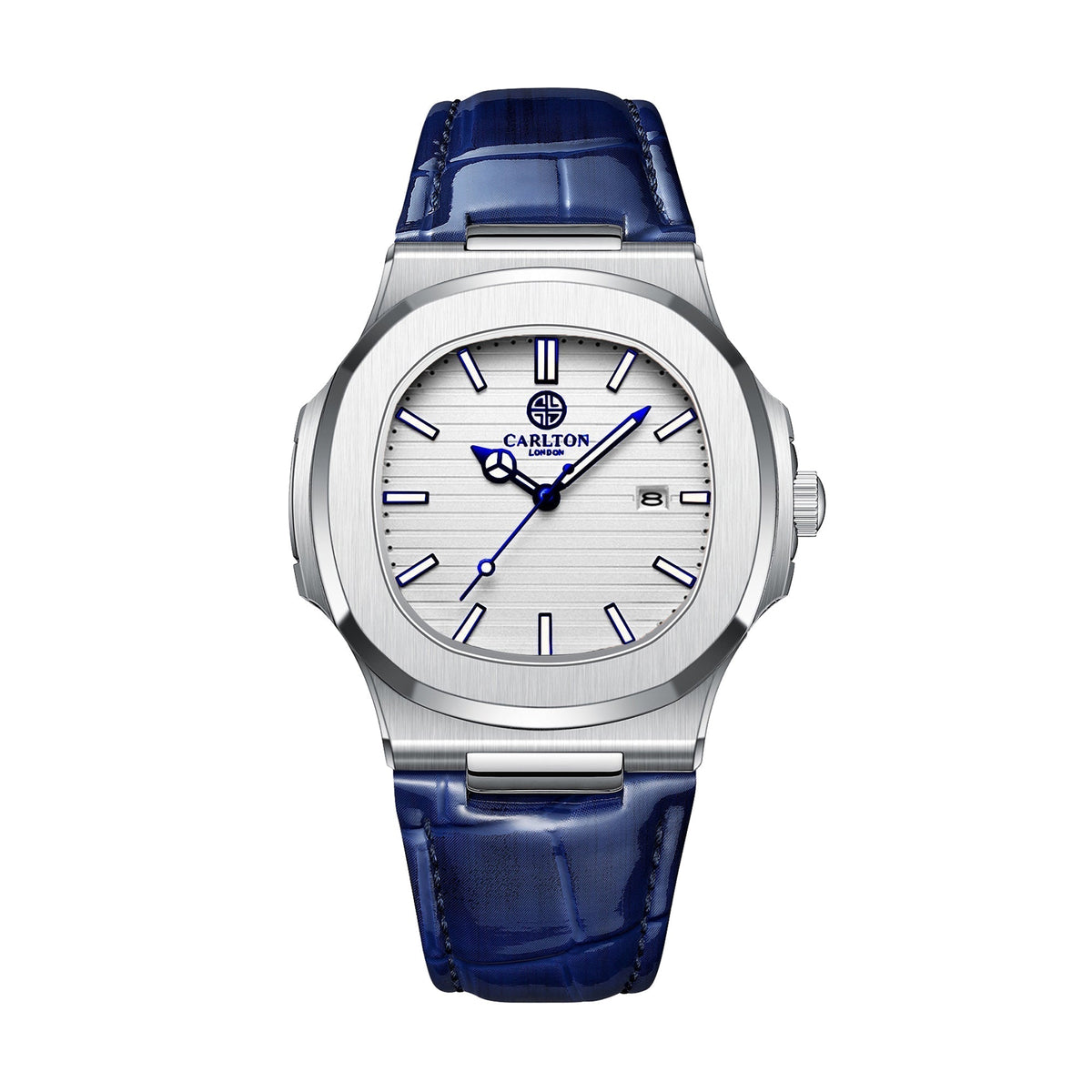 Carlton London Men Jordan White/Blue Analog Watch CLJOR-005