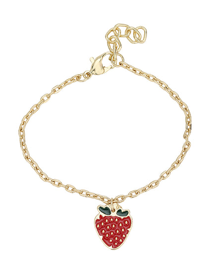 Red Luxe Kids Gift Box Cherry Charm Bracelet &amp; Cherry Drop Earrings, Red Bow Clip &amp; Velvet Scrunchies Set