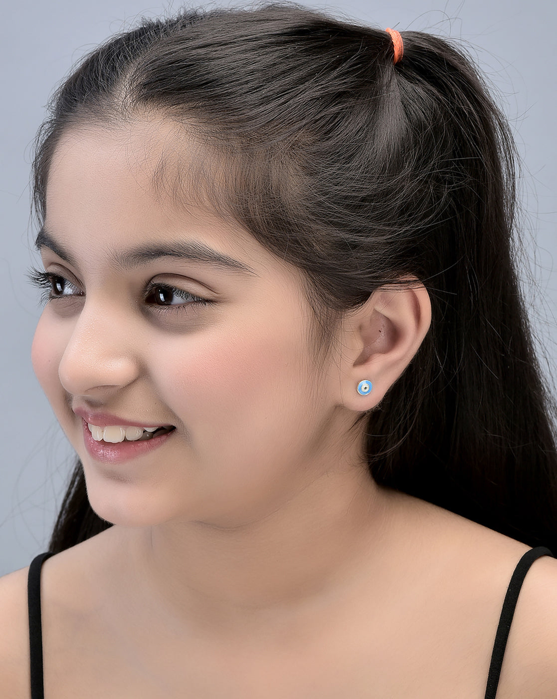 Set Of 2 18Kt Gold Plated With Enamel &amp; Cz Stud Earring For Girls