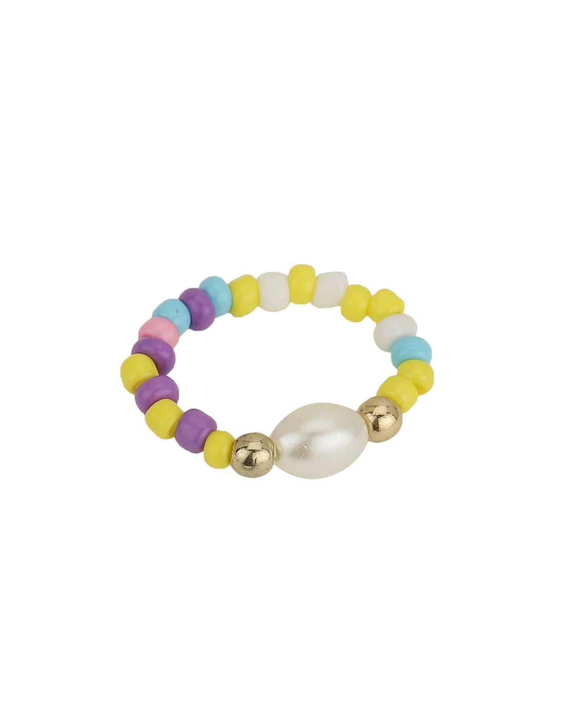 Gold Plated With Multicolour Bead Jewellery Set For Girl