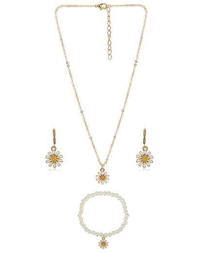 Gold Plated With Dangling Star Jewellery Set For Girl