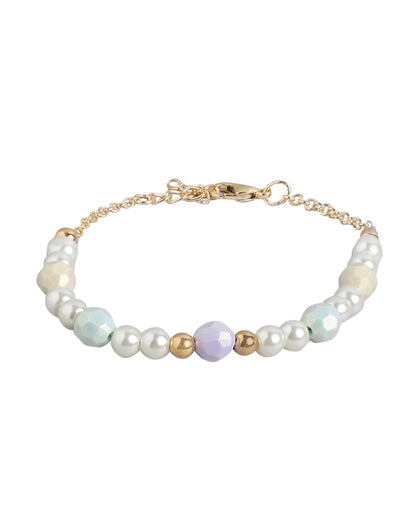 Gold Plated with Pearl Fancy Jewellery Set for girl