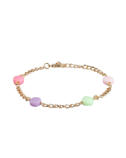 Gold Plated with Multicolor Fancy Bead Jewellery Set for girl