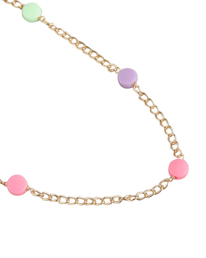 Gold Plated with Multicolor Fancy Bead Jewellery Set for girl