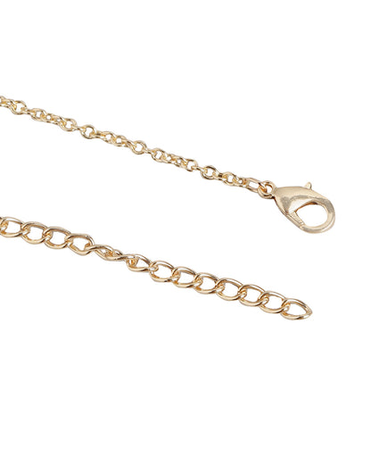 Gold Plated with Floral &amp; Smiley Beads Jewellery Set for girl