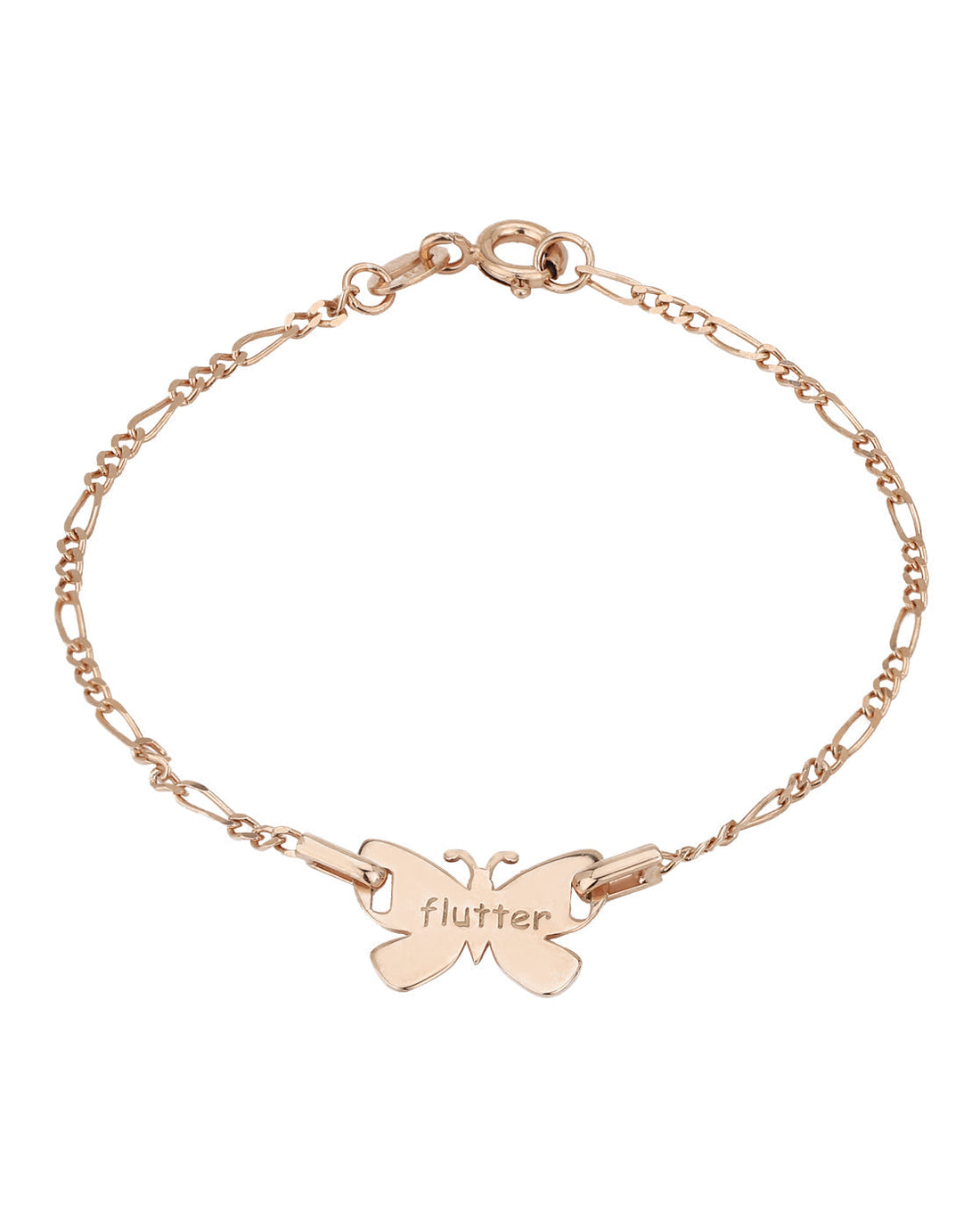 Carlton London 925 Sterling Silver Rhodium Plated Butterfly Charm Bracelet