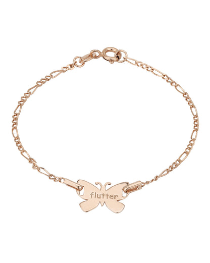 Carlton London 925 Sterling Silver Rhodium Plated Butterfly Charm Bracelet