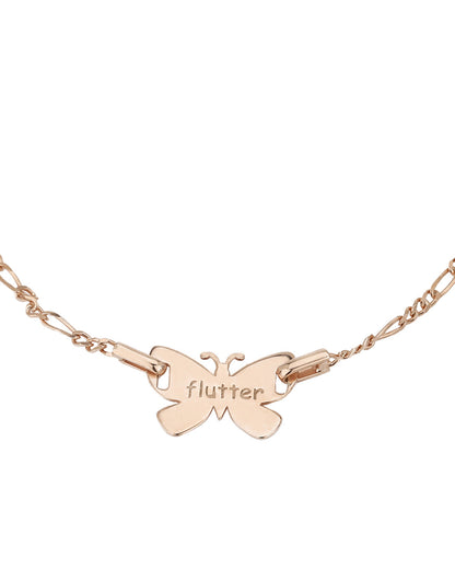 Carlton London 925 Sterling Silver Rhodium Plated Butterfly Charm Bracelet