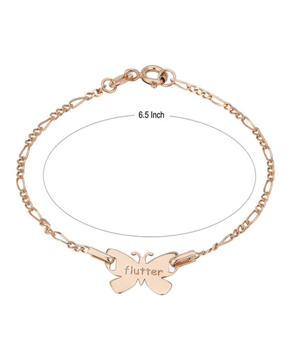 Carlton London 925 Sterling Silver Rhodium Plated Butterfly Charm Bracelet