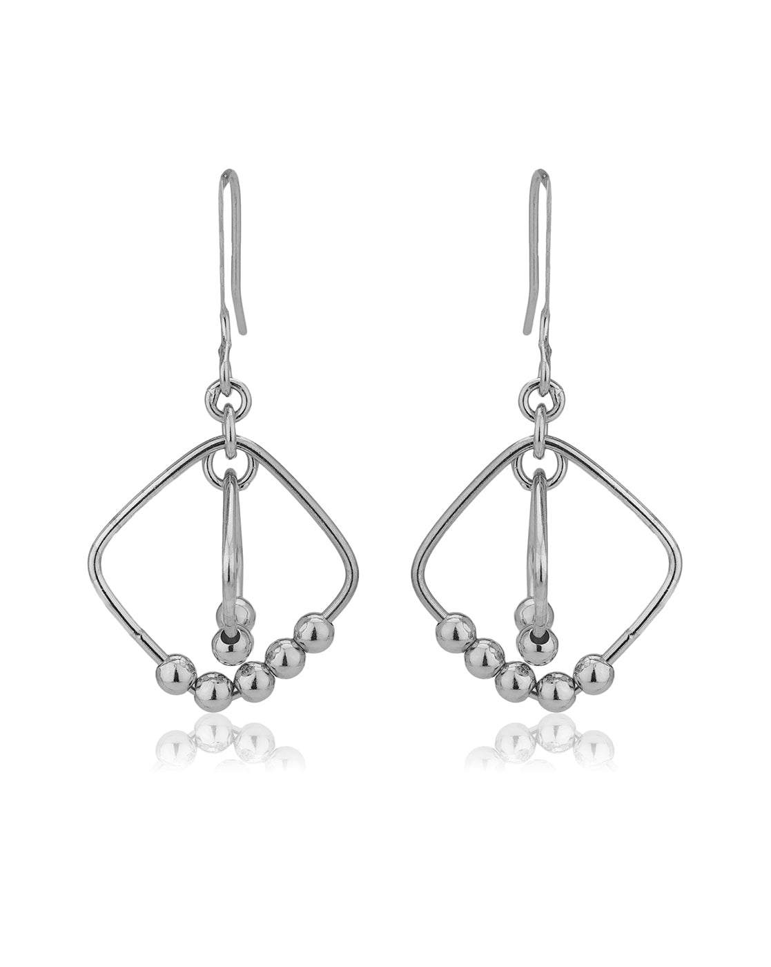Carlton London 925 Sterling Silver Rhodium Plated Contemporary Drop Earring