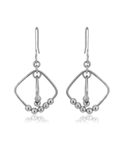 Carlton London 925 Sterling Silver Rhodium Plated Contemporary Drop Earring