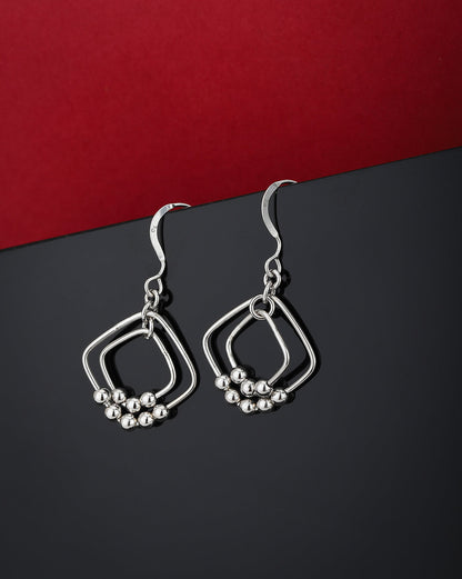 Carlton London 925 Sterling Silver Rhodium Plated Contemporary Drop Earring