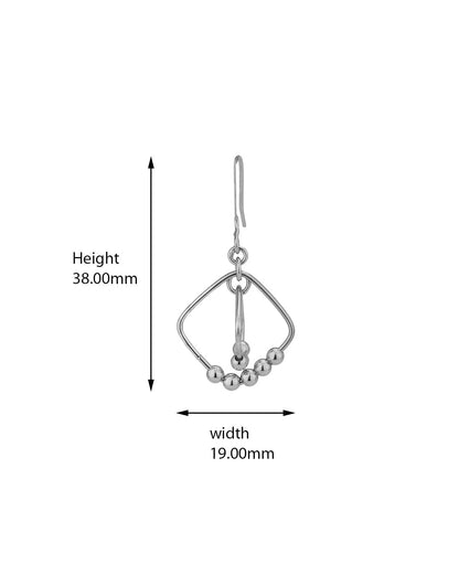 Carlton London 925 Sterling Silver Rhodium Plated Contemporary Drop Earring