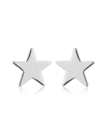 Carlton London 925 Sterling Silver Rhodium Plated Solid Star Stud Earring For Women