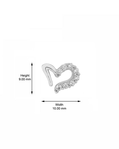 Carlton London 925 Sterling Silver Rhodium Plated Cz Stud Earring For Women
