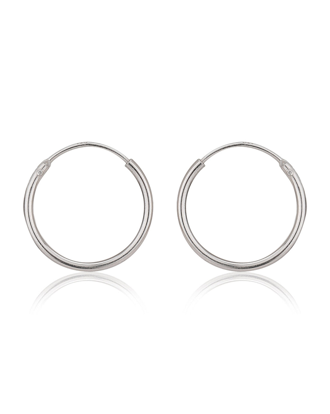 Carlton London 925 Sterling Silver  Rhodium Plated Circular Hoop Earring For Women