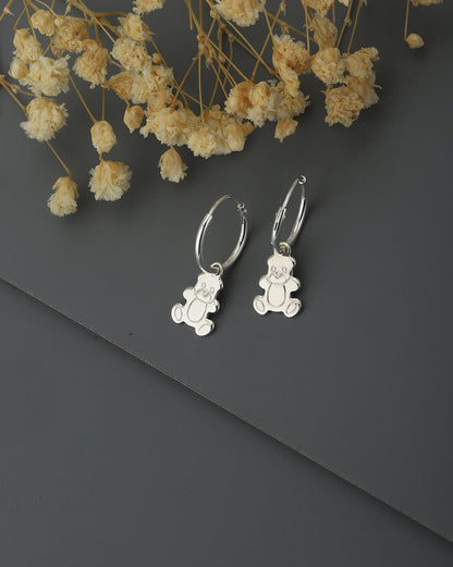Carlton London 925 Sterling Silver Rhodium Plated Teddy Drop Earring For Women