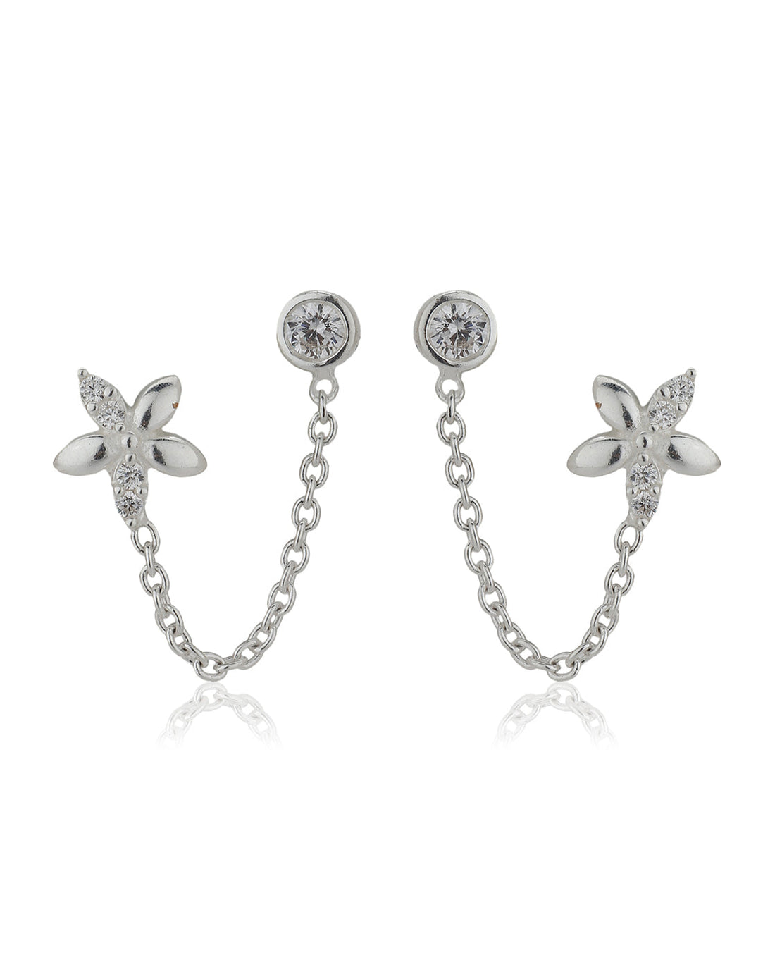 Carlton London 925 Sterling Silver Rhodium Plated  Stud Earring For Women