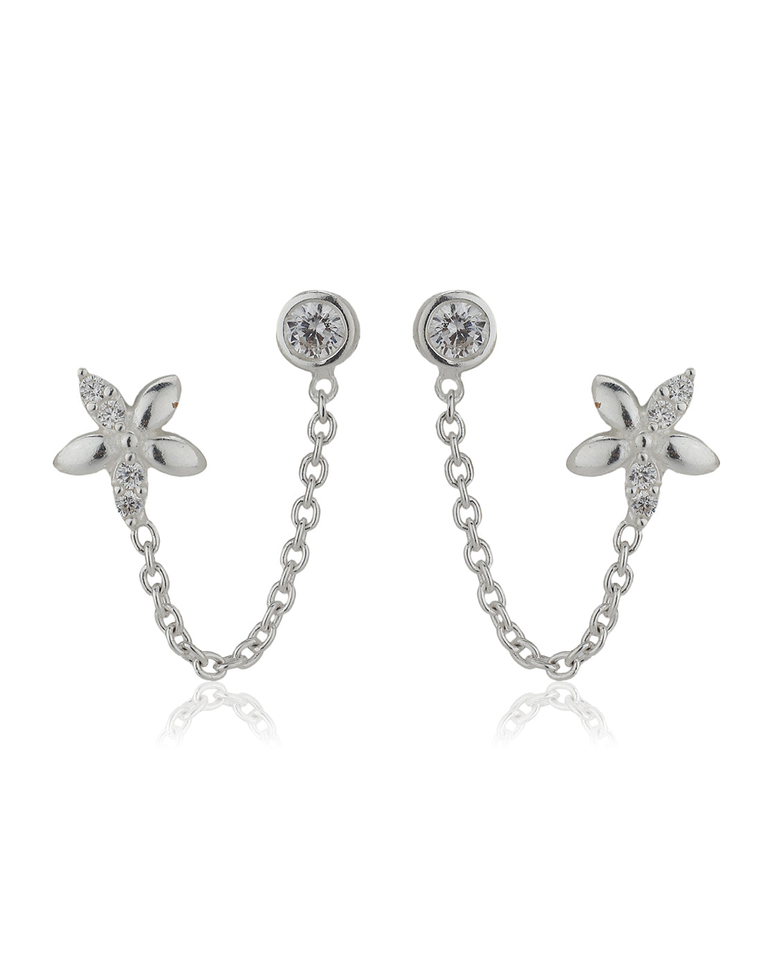 Carlton London 925 Sterling Silver Rhodium Plated  Stud Earring For Women