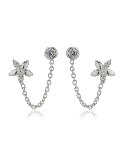 Carlton London 925 Sterling Silver Rhodium Plated  Stud Earring For Women