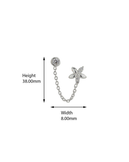 Carlton London 925 Sterling Silver Rhodium Plated  Stud Earring For Women